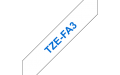 Originlna pska BROTHER TZeFA3 modr psmo, biela naehovacia pska FABRIC Tape (12mm)