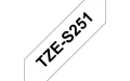 Originlna pska BROTHER TZS251 ierne psmo, biela pska extra lepiv ADHESIVE Tape (24mm