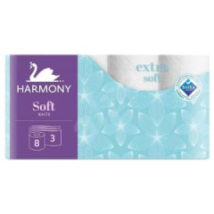 Toaletn papier 3-vrstvov Harmony Extra Soft biely, recykel, nvin 17,5 m (8 ks)